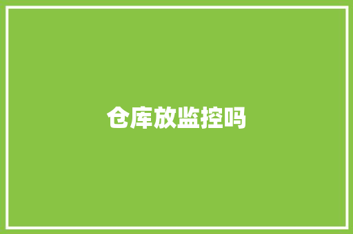仓库放监控吗