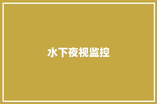 水下夜视监控