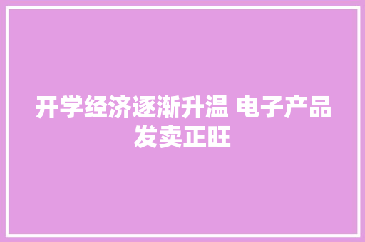 开学经济逐渐升温 电子产品发卖正旺