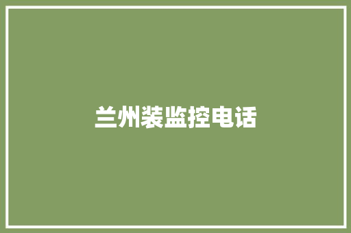 兰州装监控电话,nbsp是什么意思。