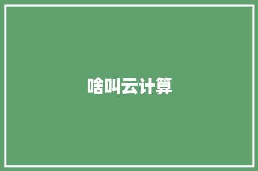 啥叫云计算