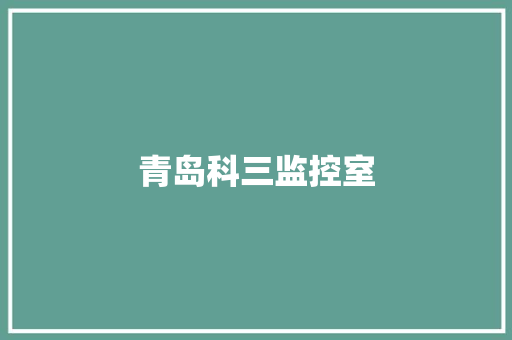 青岛科三监控室