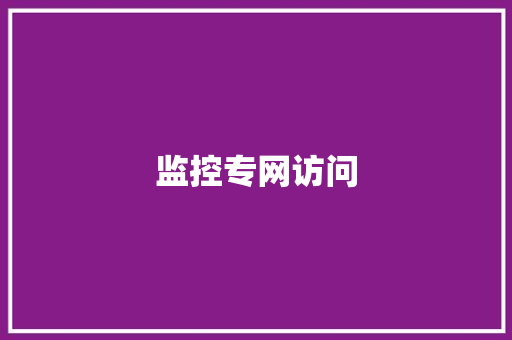 监控专网访问