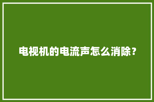 电视机的电流声怎么消除？