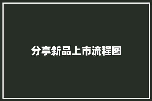 分享新品上市流程图