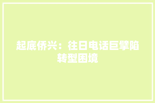 起底侨兴：往日电话巨擘陷转型困境