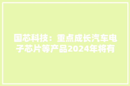 国芯科技：重点成长汽车电子芯片等产品2024年将有更多新产品推出