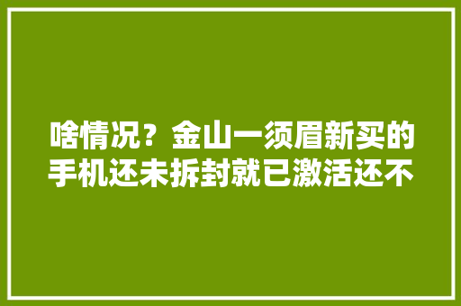 啥情况？金山一须眉新买的手机还未拆封就已激活还不能退款……