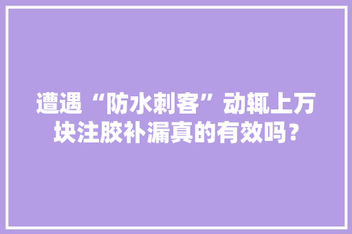 遭遇“防水刺客”动辄上万块注胶补漏真的有效吗？,补漏防水注胶一般价格是多少。