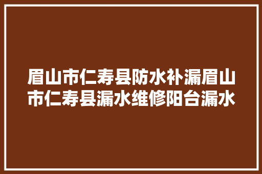 眉山市仁寿县防水补漏眉山市仁寿县漏水维修阳台漏水...