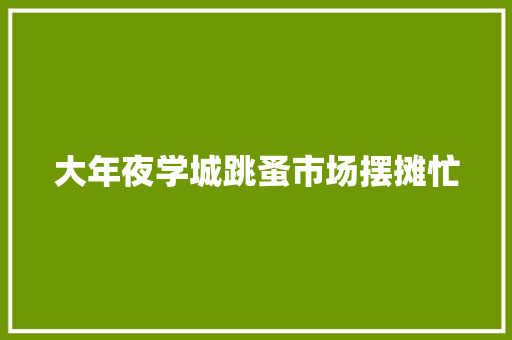 大年夜学城跳蚤市场摆摊忙