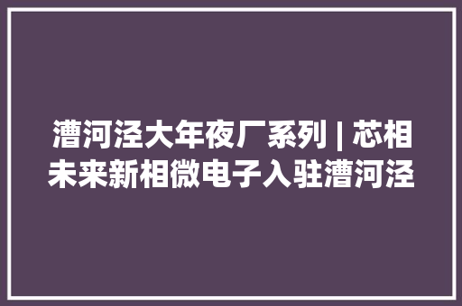 漕河泾大年夜厂系列 | 芯相未来新相微电子入驻漕河泾鑫耀中央