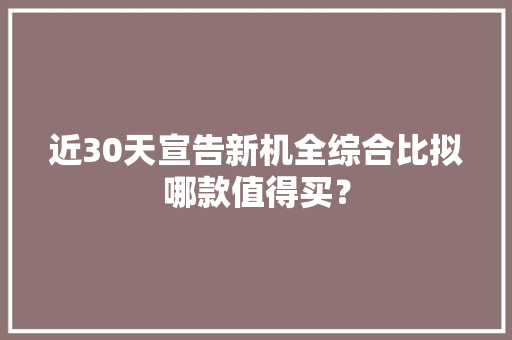近30天宣告新机全综合比拟哪款值得买？
