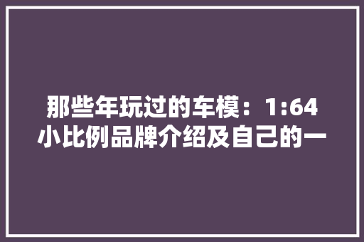 那些年玩过的车模：1:64小比例品牌介绍及自己的一些收藏