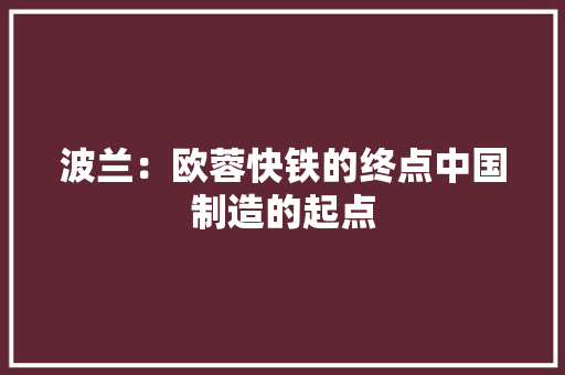 波兰：欧蓉快铁的终点中国制造的起点