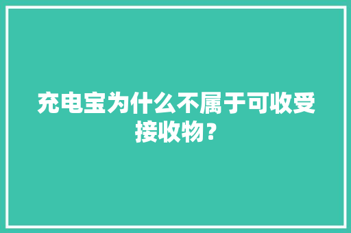 充电宝为什么不属于可收受接收物？,电芯排名前十的公司。