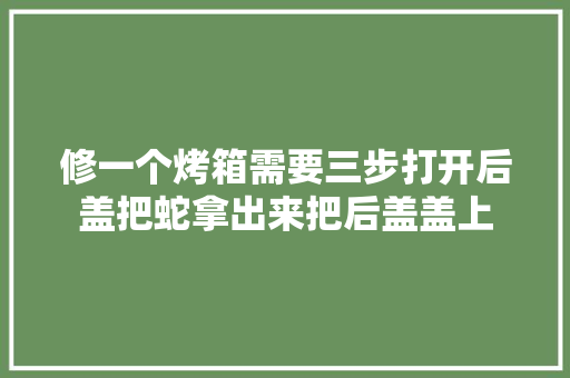 修一个烤箱需要三步打开后盖把蛇拿出来把后盖盖上