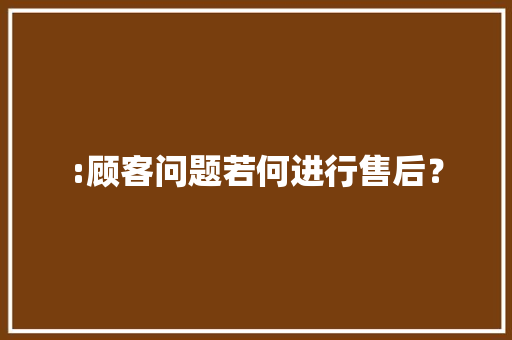 :顾客问题若何进行售后？