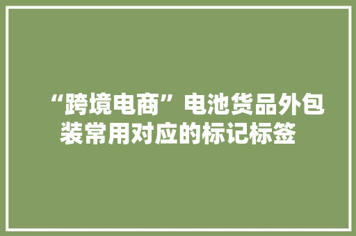 “跨境电商”电池货品外包装常用对应的标记标签