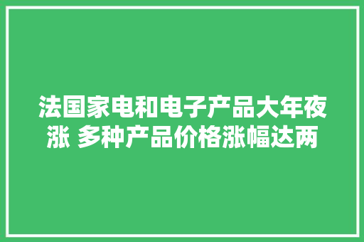 法国家电和电子产品大年夜涨 多种产品价格涨幅达两位数
