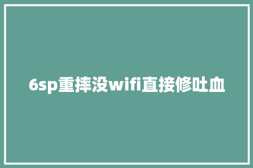 6sp重摔没wifi直接修吐血