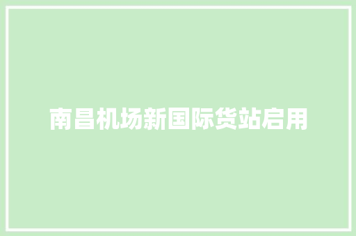 南昌机场新国际货站启用