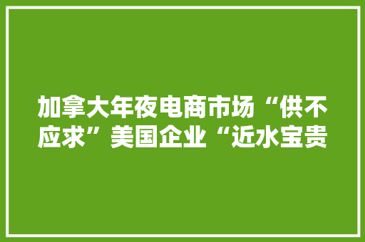 加拿大年夜电商市场“供不应求”美国企业“近水宝贵月”？