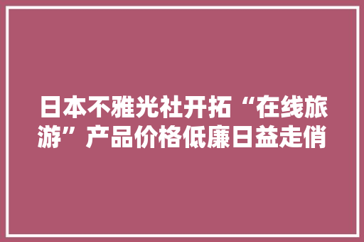 日本不雅光社开拓“在线旅游”产品价格低廉日益走俏