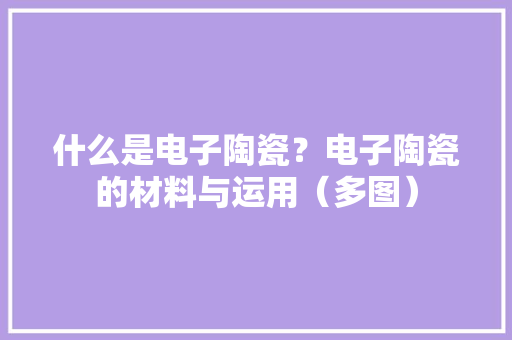 什么是电子陶瓷？电子陶瓷的材料与运用（多图）
