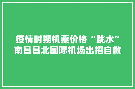 疫情时期机票价格“跳水”南昌昌北国际机场出招自救