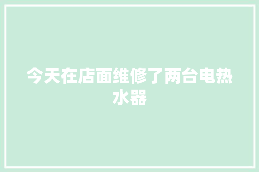 今天在店面维修了两台电热水器