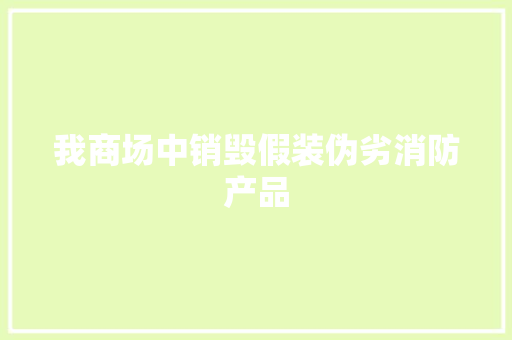 我商场中销毁假装伪劣消防产品