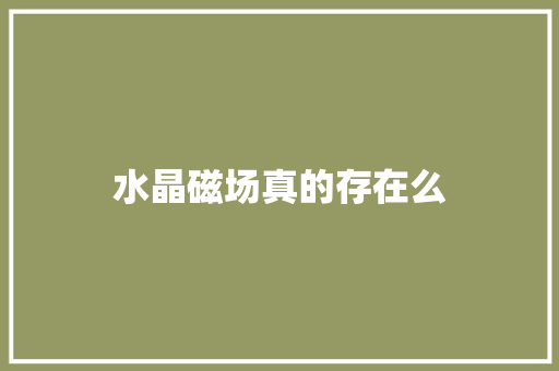 水晶磁场真的存在么