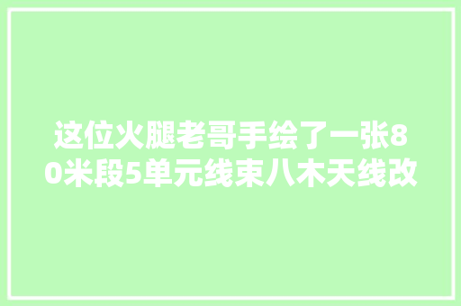这位火腿老哥手绘了一张80米段5单元线束八木天线改造图,天线宝宝。