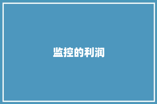 监控的利润