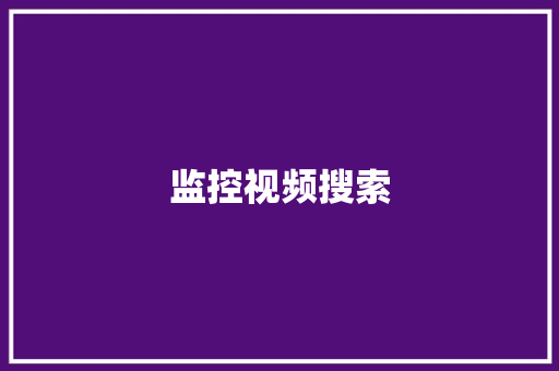 监控视频搜索