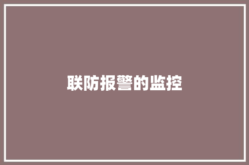 联防报警的监控