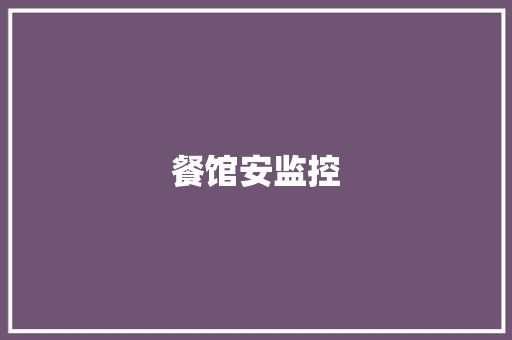 餐馆安监控,监控安装公司。