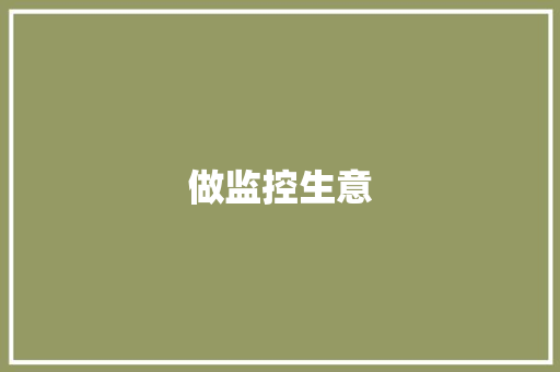 做监控生意