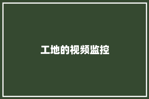 工地的视频监控