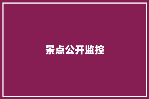 景点公开监控