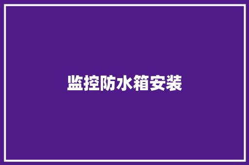 监控防水箱安装