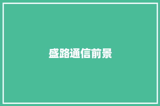 盛路通信前景