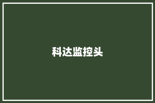 科达监控头,科达制造。