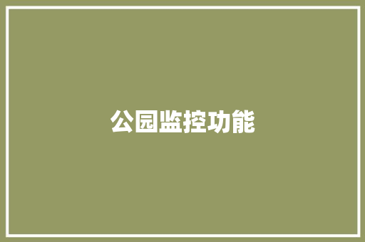 公园监控功能