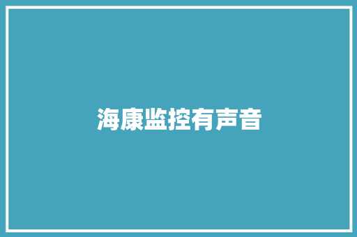 海康监控有声音,海康威视。
