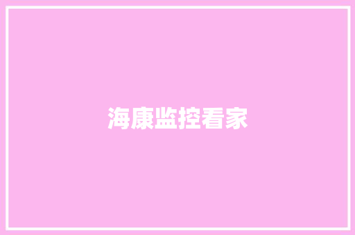 海康监控看家