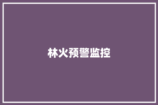 林火预警监控