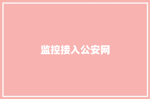 监控接入公安网