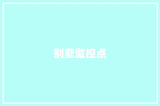 别墅监控点,摄像头监控哪个品牌好。